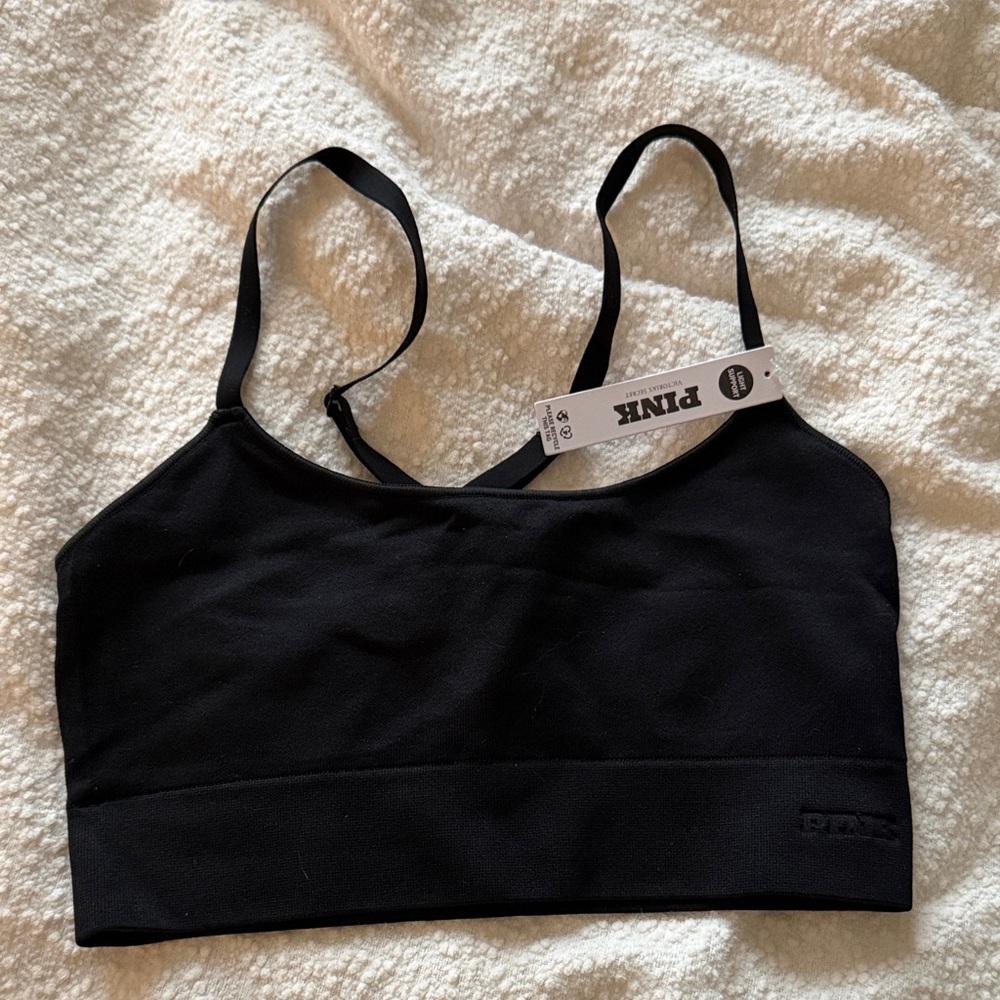 PINK Victoria's Secret Black Sports Bra